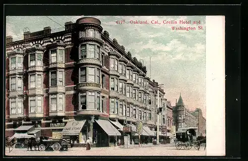 AK Oakland, CA, Crellin Hotel and Washington St.
