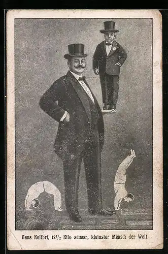 AK Hans Kolibri, 12,5 kg schwer, kleinster Mensch der Welt