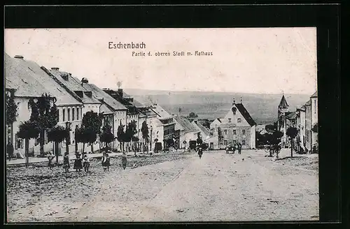 AK Eschenbach, Partie d. oberen Stadt mit Rathaus