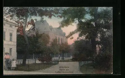 AK Eisleben, Partie mit Luther-Gymnasium