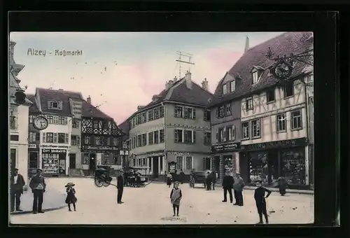 AK Alzey, Rossmarkt, Engel Apotheke