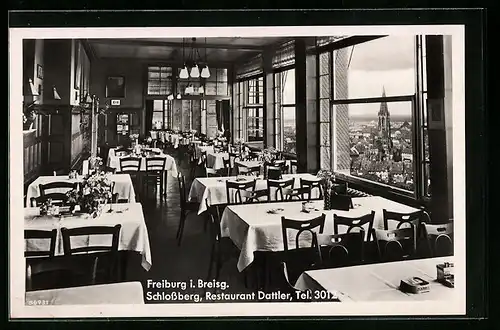 AK Freiburg i. Br., Schlossberg, Restaurant Dattler