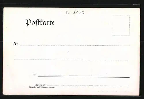 Lithographie Hermannsburg, Alt-Hermannsburg, Das alte Pfarr- und das alte Missionshaus