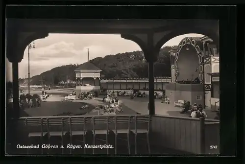 AK Göhren a. Rügen, Blick auf Konzertplatz