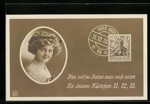 AK Dies selt`ne Datum muss mich reizen..., 1.12.13, Frauenportrait