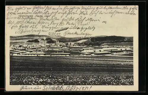 AK Münsingen, Neues Lager mit Luftschiff Zeppelin