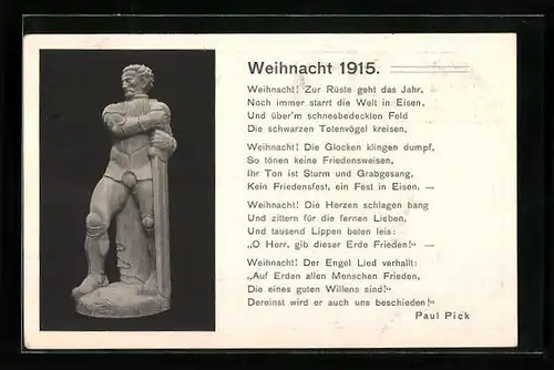 AK Köln, Weihnacht 1915, Der Kölnische Bauer in Eisen