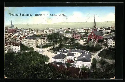 AK Teplitz-Schönau, Blick v. d. Stefanshöhe