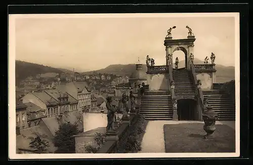 AK Tetschen a. E., Schloss, Rosengarten