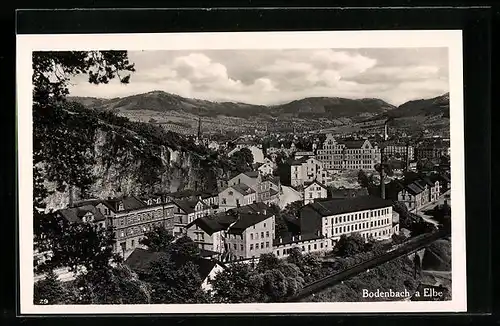 AK Bodenbach a. Elbe, Ortsansicht aus der Vogelschau