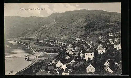 AK Salesel, Ortsansicht mit Bergen