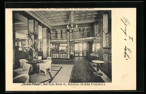 AK Berlin, Kerkau-Palast, Welt-Café, Behrenstr. 48