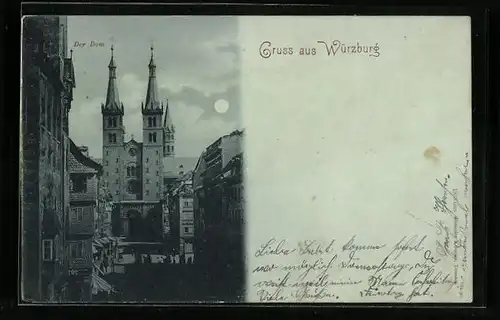 Mondschein-AK Würzburg, Der Dom