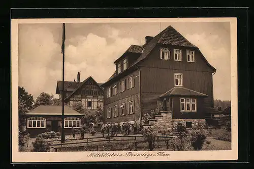 AK Braunlage i. Harz, Mittelelbehaus mit Kindern