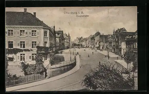 AK Offenburg i. B., Ansicht der Hauptstrasse