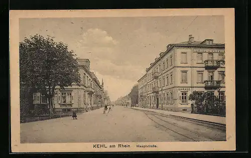 AK Kehl am Rhein, Partie in der Hauptstrasse