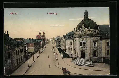 AK Landau, Strassenpartie am Kaiserring