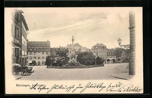 AK Kitzingen, Königsplatz mit Denkmal