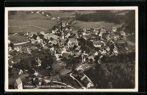 AK Schönau /Schwarzwald, Ortsansicht vom Flugzeug aus