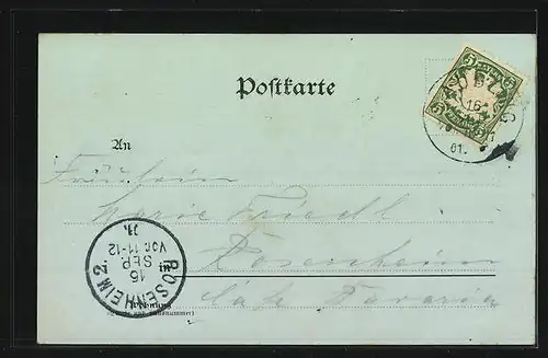 Mondschein-AK Neubeuern a. Inn, Ortsansicht mit Bergpanorama