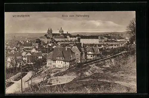 AK Weingarten, Blick vom Hallersberg auf den Ort