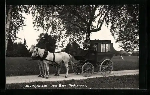 AK Bad Heilbrunn, Der Postillon mit Kutsche