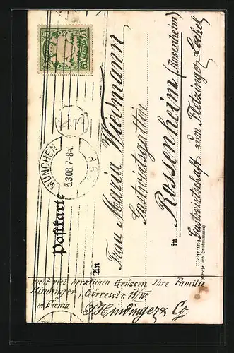 AK München, Marienplatz und altes Rathaus, Röhrender Hirsch