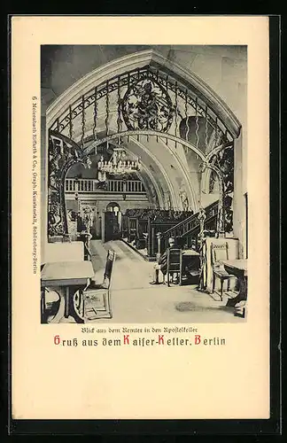 AK Berlin, Gasthaus Kaiser-Keller, Blick aus dem Remter in den Apostelkeller