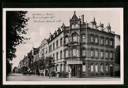 AK Wiesbaden-Biebrich a. Rh., Gasthaus zum scheppen Eck