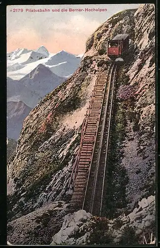 AK Pilatusbahn und die Berner Hochalpen