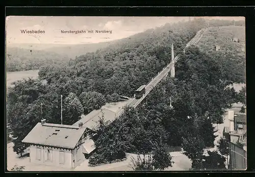 AK Wiesbaden, Nerobergbahn mit Neroberg
