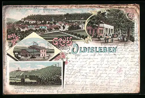Lithographie Oldisleben, Kinderbewahranstalt, Erholungslokal