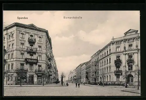 AK Berlin-Spandau, Strasseneck in der Bismarckstrasse