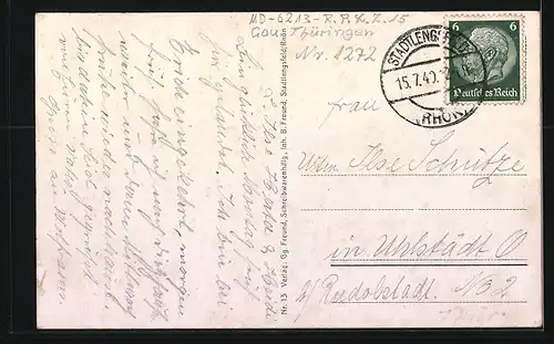 AK Stadtlengsfeld, strasse mit Gasthaus