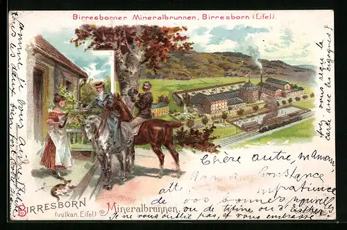 Lithographie Birresborn, Mineralbrunnen i. d. vulk. Eifel