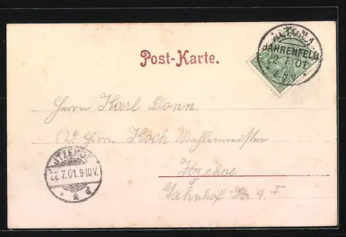 AK Hamburg-Bahrenfeld, Gasthof Carlsthal mit Garten aus der Vogelschau