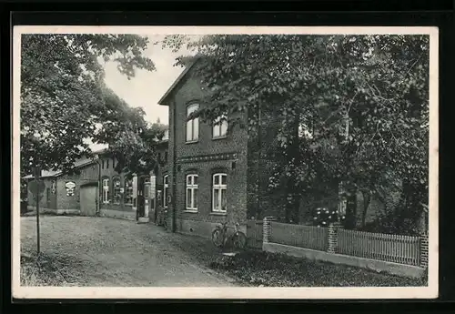 AK Süderhackstedt über Flensburg, Kaufhaus Geschwister Christophersen, Strassenansicht