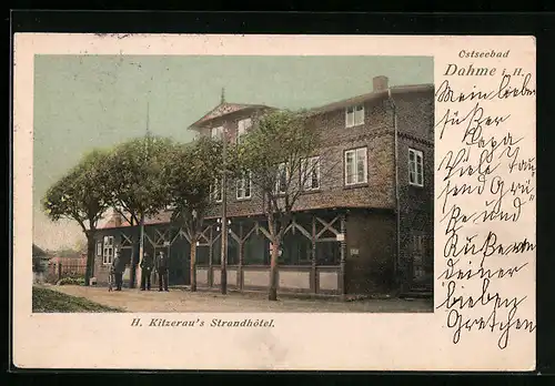 AK Dahme i. H., H. Kitzeraus Strandhotel, Strassenansicht