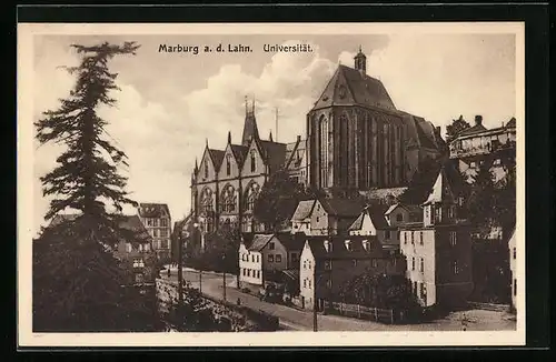 AK Marburg a. d. Lahn, Blick zur Universiät