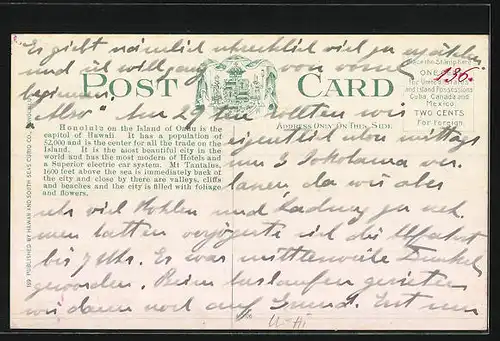 AK Honolulu, HI, Ortsansicht aus der Vogelschau