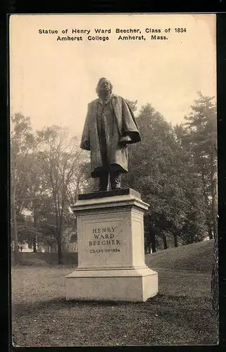 AK Amherst, MA, Statue of Henry Ward Beecher