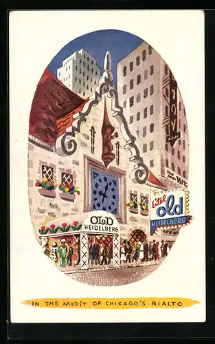 Künstler-AK Chicago, IL, Old Heidelberg