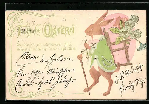 AK Osterhase mit schelmischen Blick