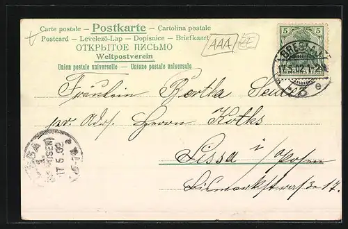 Lithographie Zwerg zündet Kanone an Pfingsten