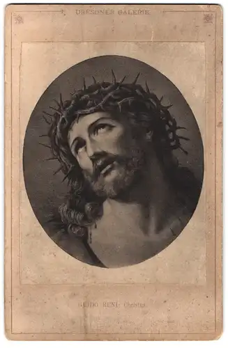 Fotografie Dresdner Gallerie, Bibelszene nach Guido Reni: Christus / Jesus mit Dornenkrone