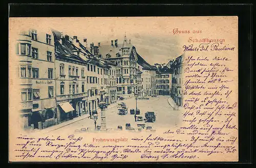 AK Schaffhausen, Frohnwaagplatz mit Apotheke zur Taube