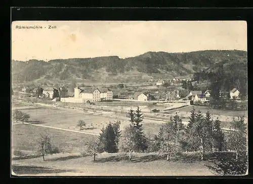 AK Rämismühle-Zell, Ortsansicht mit Umgebung