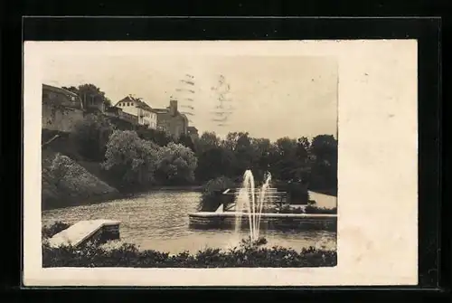 Foto-AK Tallin, Ortspartie mit Springbrunnen
