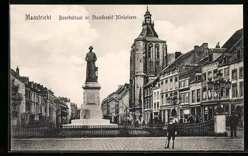 AK Maastricht, Boschstraat en Standbeeld Minkeleers