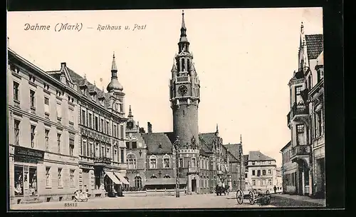 AK Dahme /Mark, Rathaus und Post